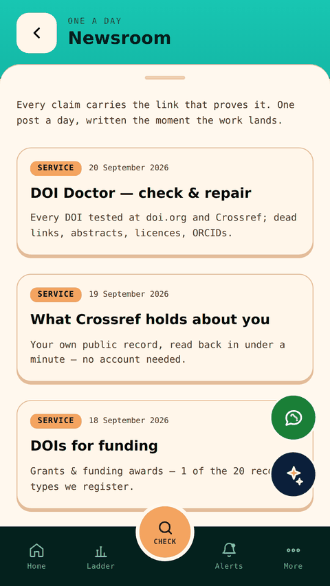 The newsroom inside the app