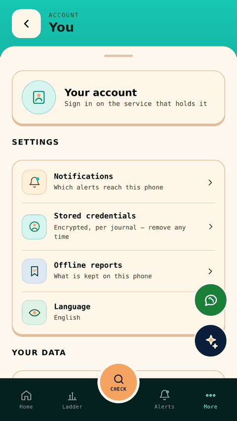 What the app keeps and what it does not
